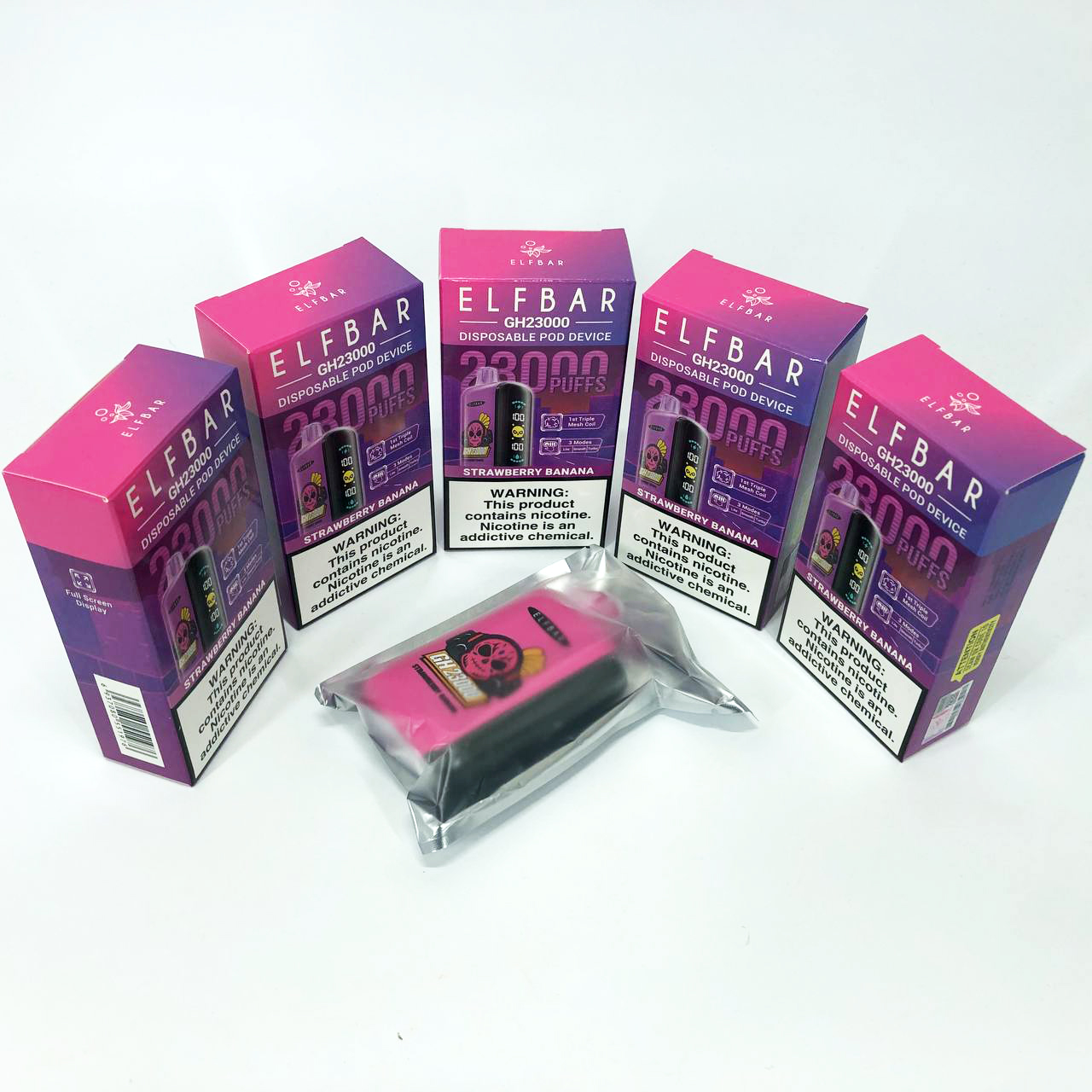 ELF BAR GH 23000 5%. Клубника Банан (Strawberry Banana)