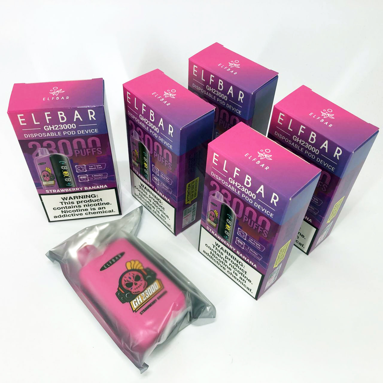 ELF BAR GH 23000 5%. Клубника Банан (Strawberry Banana)