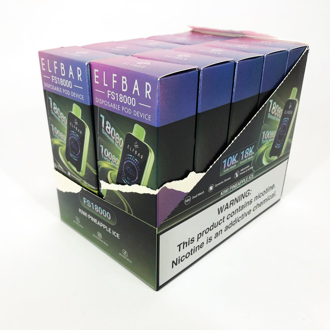 ELF BAR FS18000 5%. Киви Ананас (Kiwi Pineapple Ice)