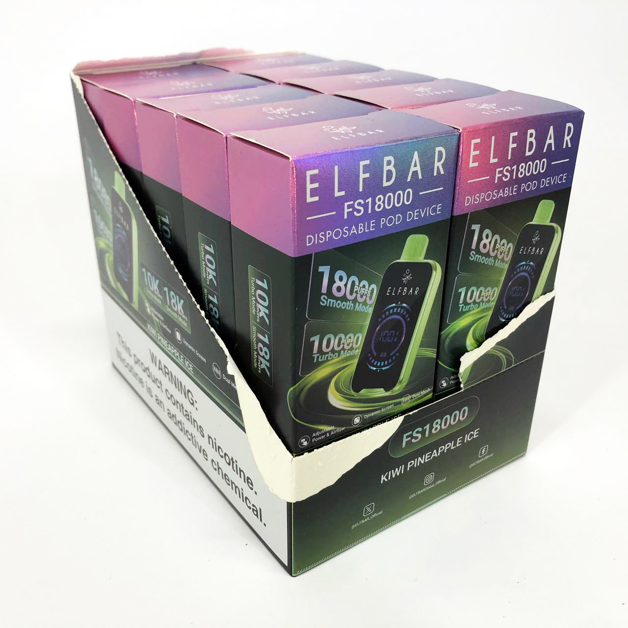 ELF BAR FS18000 5%. Киви Ананас (Kiwi Pineapple Ice)