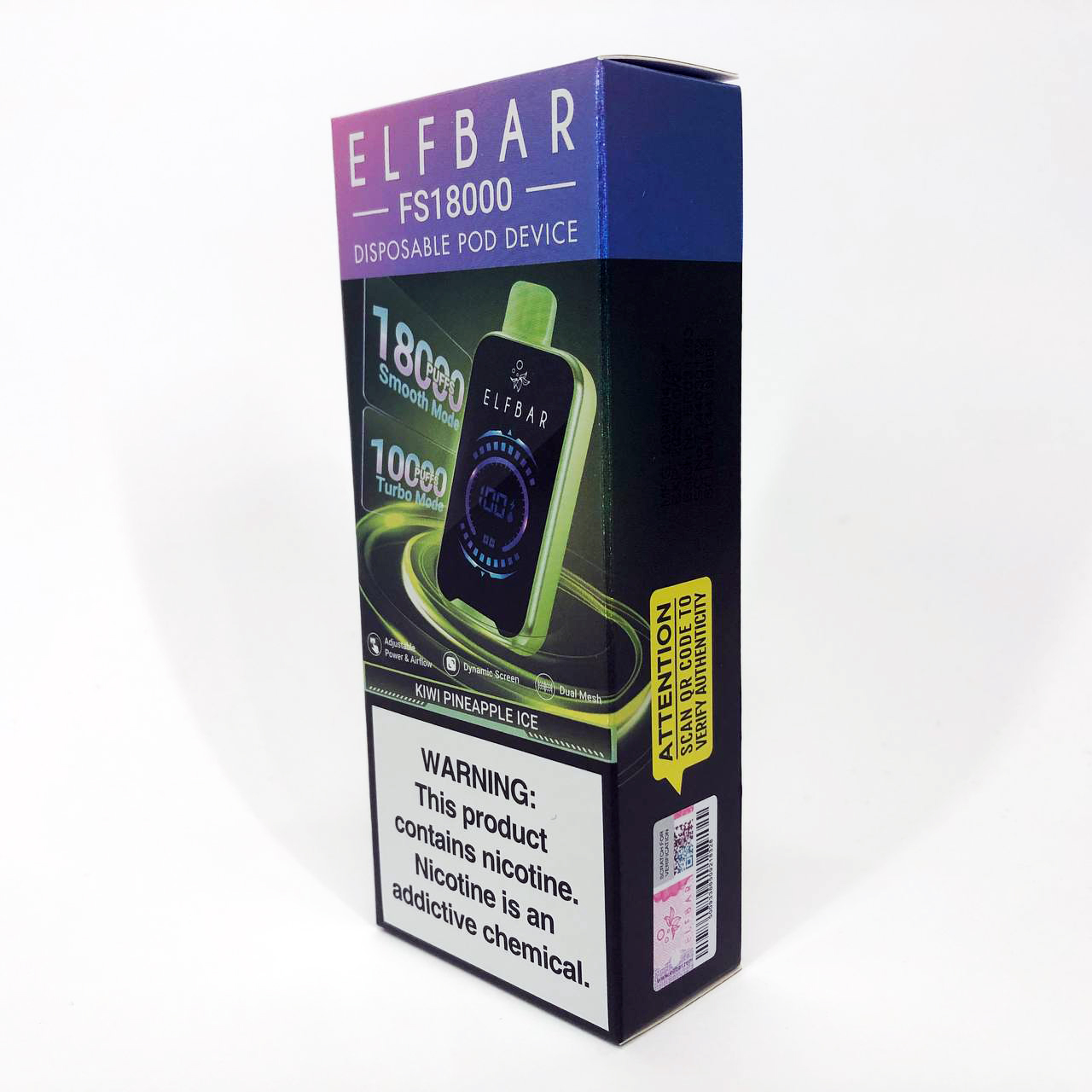 ELF BAR FS18000 5%. Киви Ананас (Kiwi Pineapple Ice)
