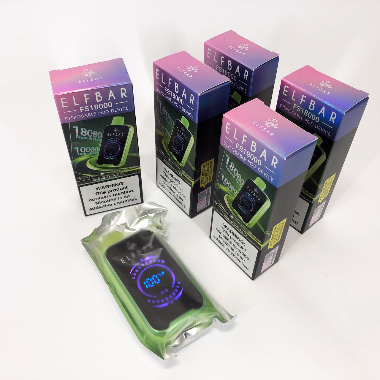 ELF BAR FS18000 5%. Киви Ананас (Kiwi Pineapple Ice)