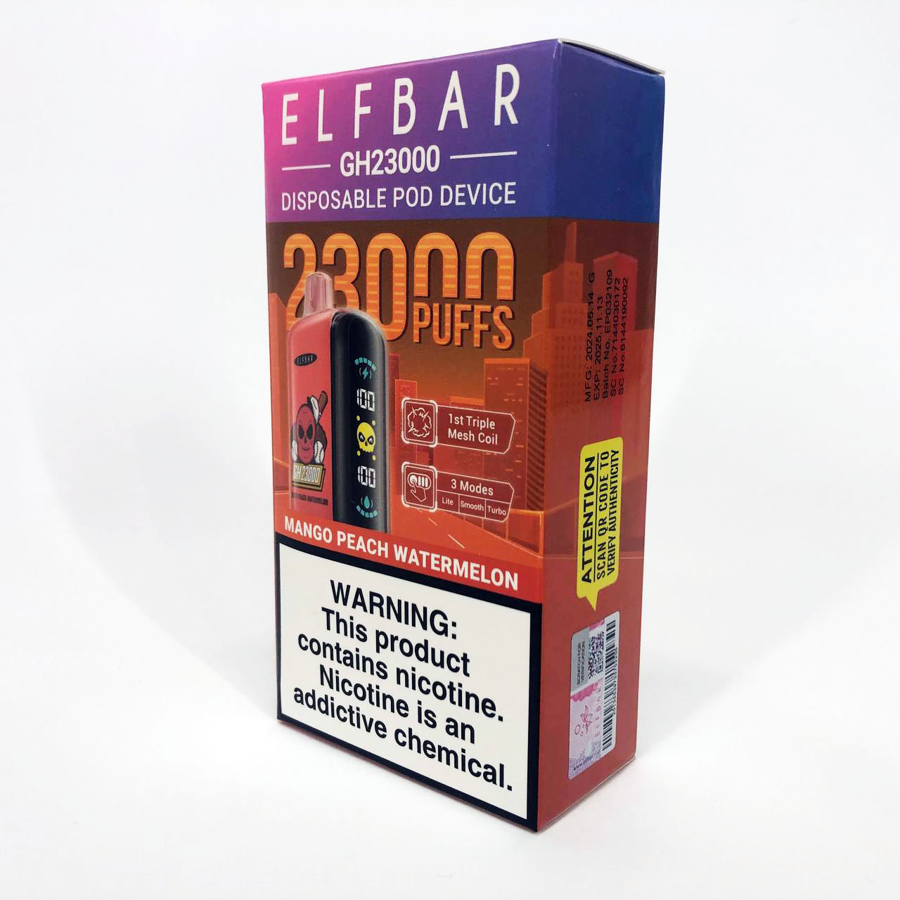 ELF BAR GH 23000 5%. Манго Персик Арбуз (Mango Peach Watermelon)