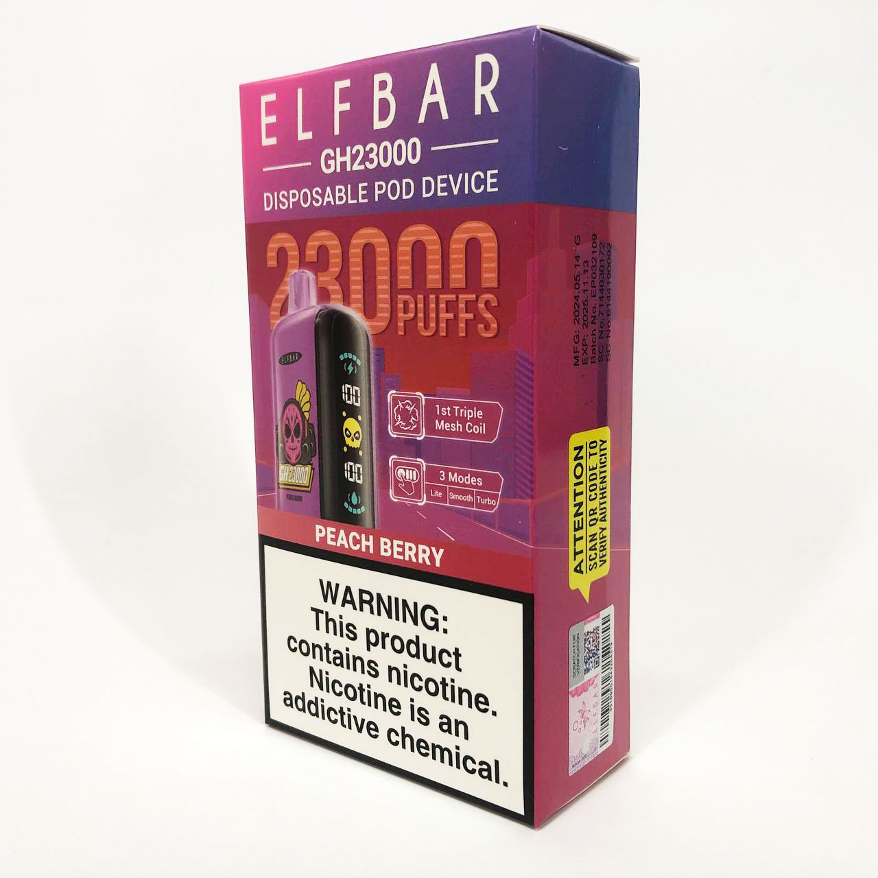 ELF BAR GH 23000 5%. Персик Ягоды (Peach Berry)