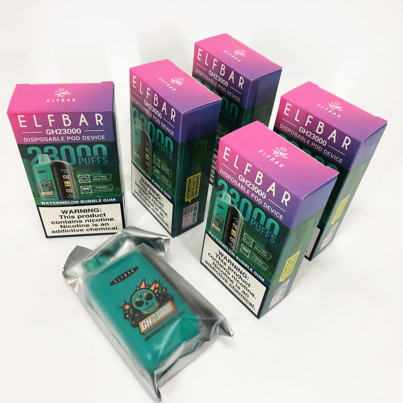 ELF BAR GH 23000 5%. Арбузная жевательная резинка (Watermelon Bubble Gum)