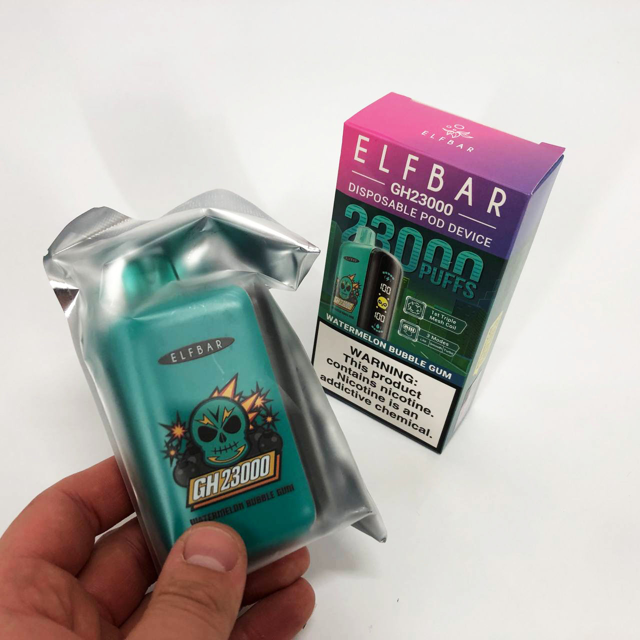 ELF BAR GH 23000 5%. Арбузная жевательная резинка (Watermelon Bubble Gum)