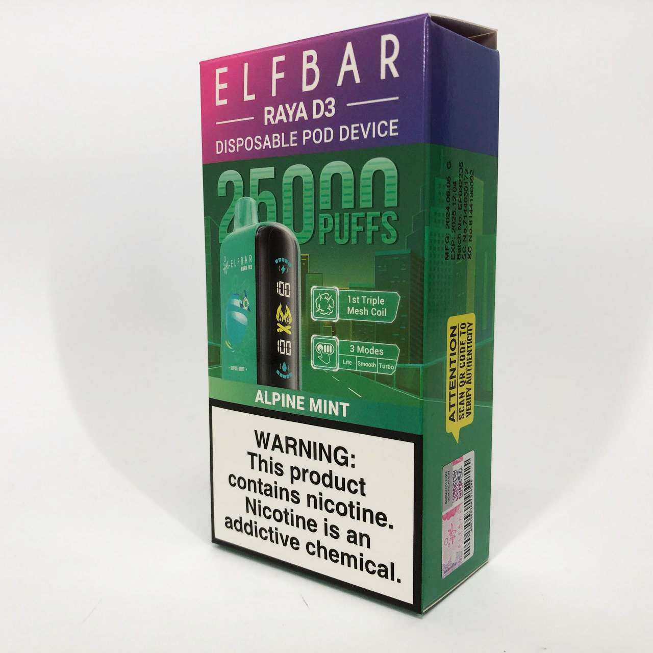 Elf Bar Raya D3 25000. Мята (Alpine Mint)