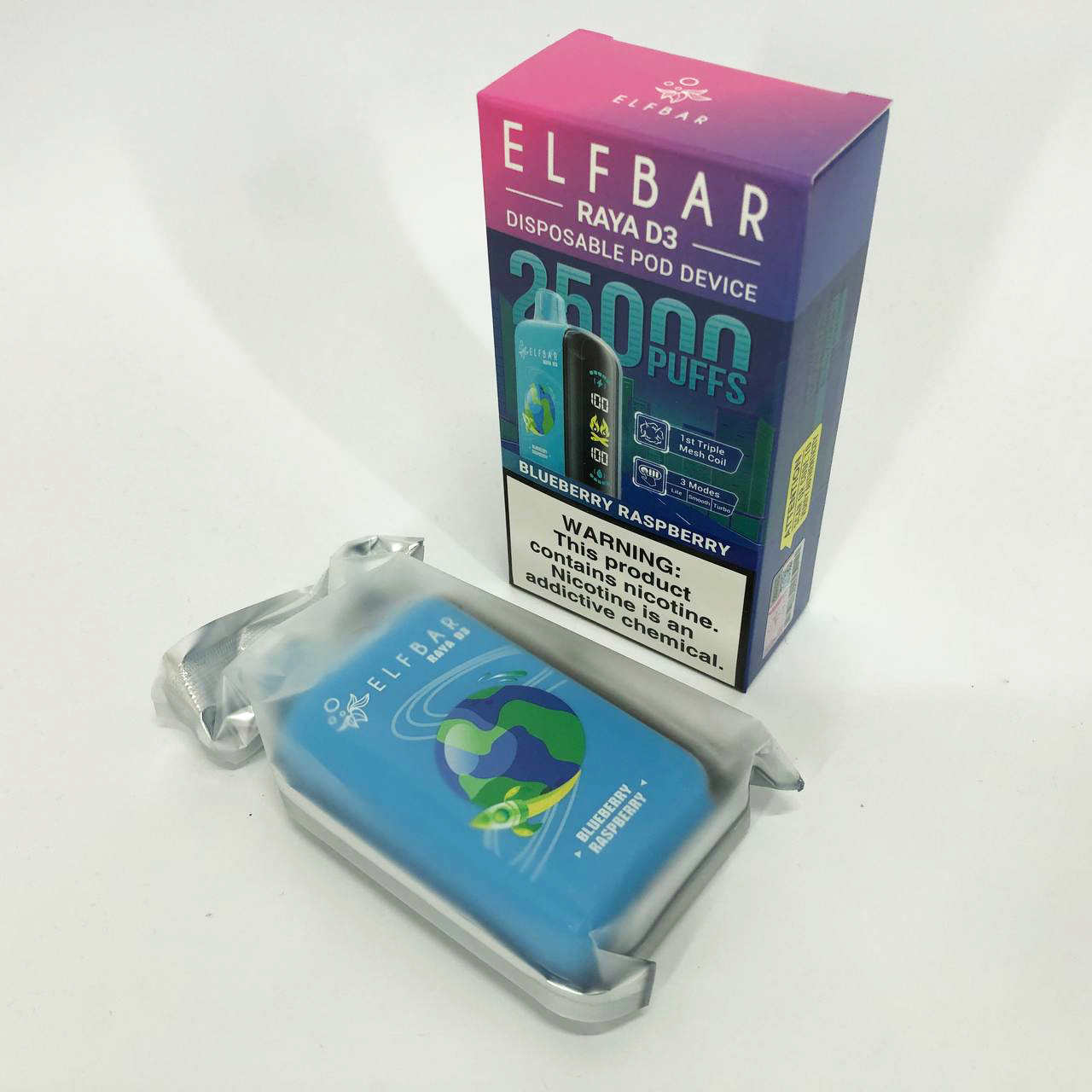 Elf Bar Raya D3 25000. Черника Малина (Blueberry Raspberry)