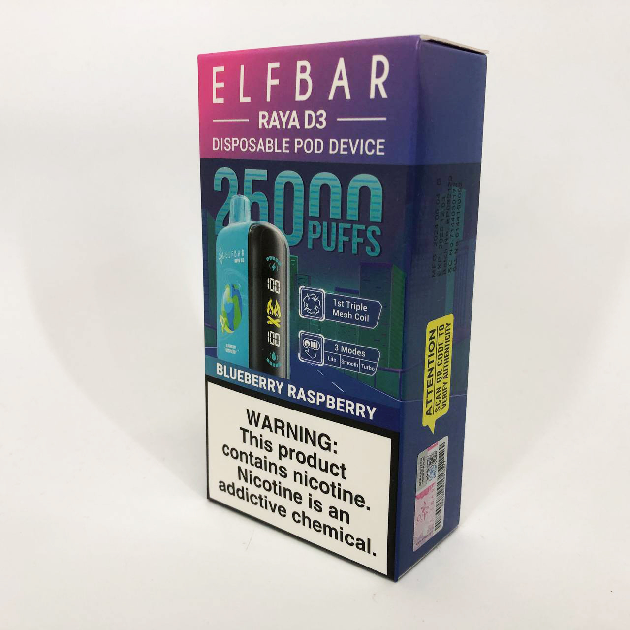 Elf Bar Raya D3 25000. Черника Малина (Blueberry Raspberry)