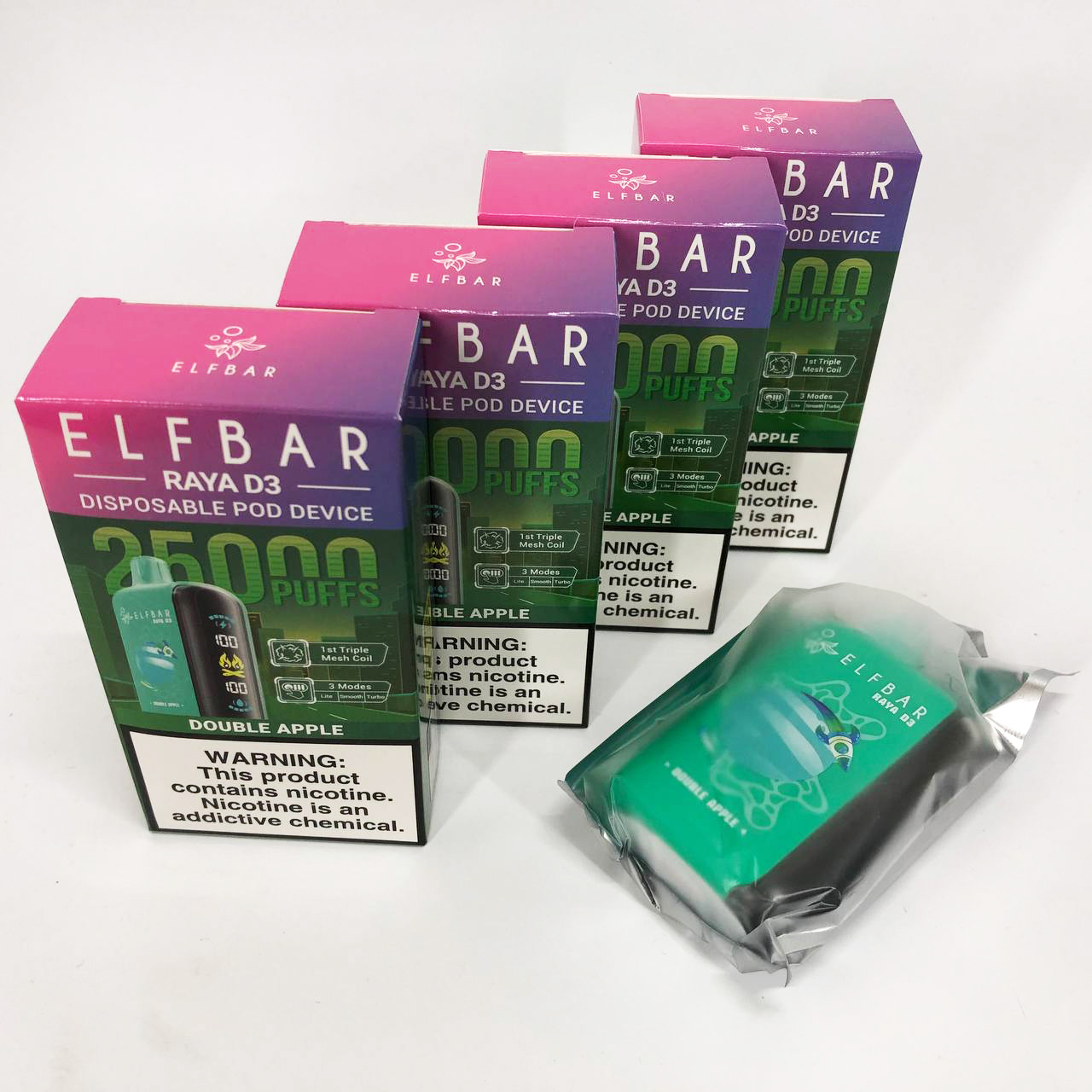 Elf Bar Raya D3 25000. Яблоко (Double Apple)