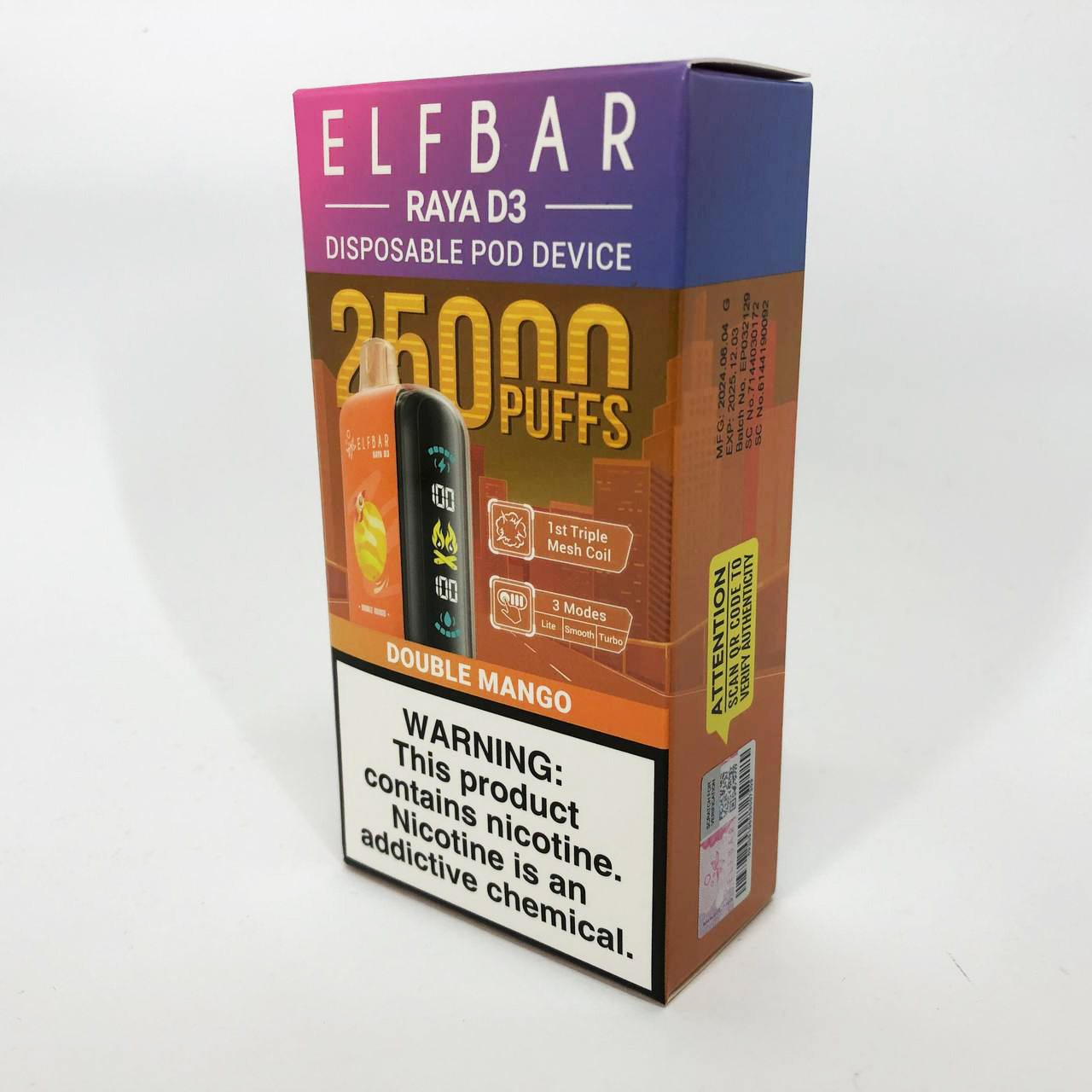 Elf Bar Raya D3 25000. Манго (Double Mango)