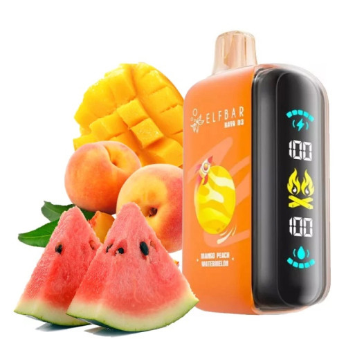 Elf Bar Raya D3 25000. Манго Персик Арбуз (Mango Peach Watermelon)