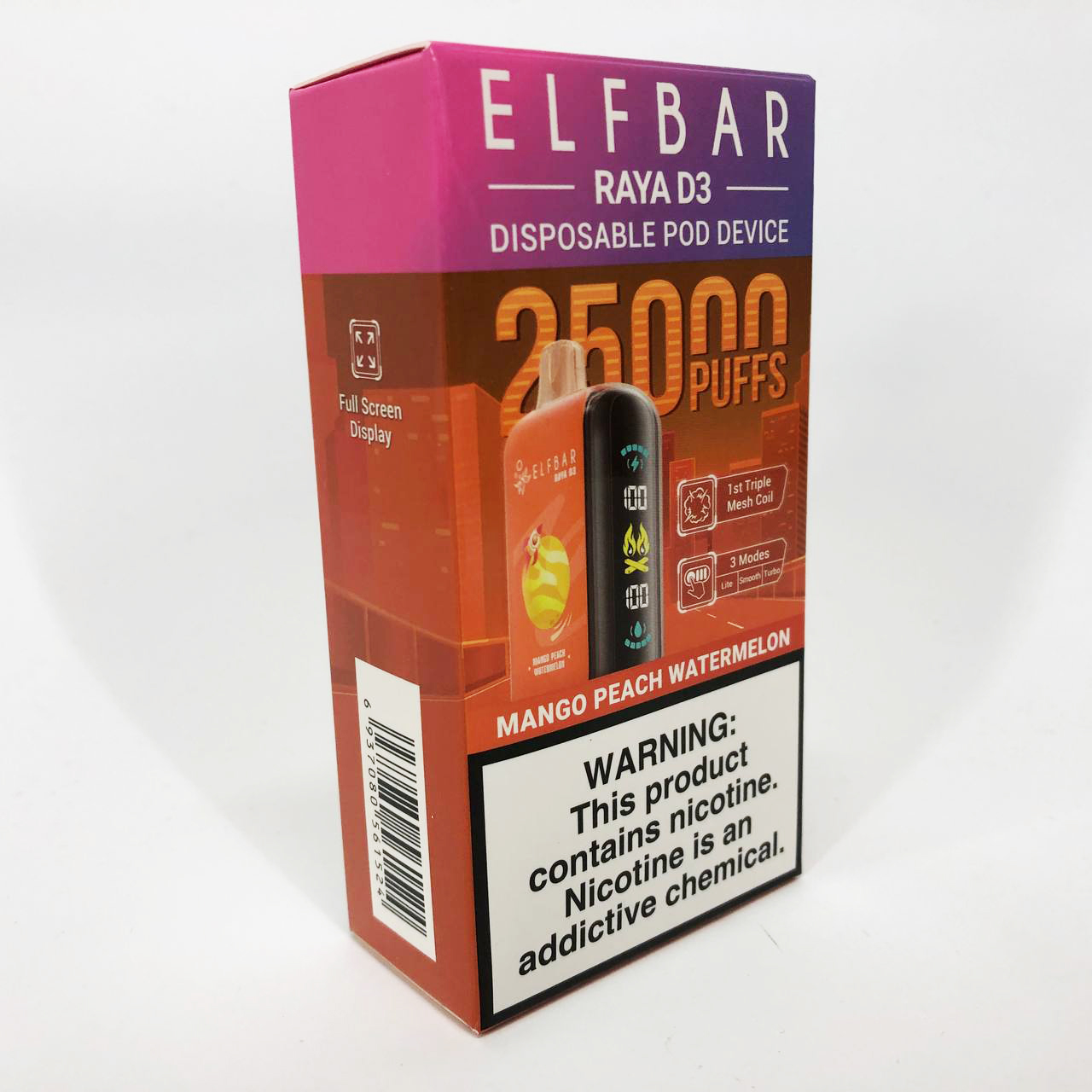 Elf Bar Raya D3 25000. Манго Персик Арбуз (Mango Peach Watermelon)