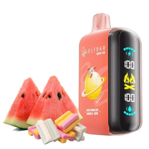 Elf Bar Raya D3 25000. Арбузная жвачка (Watermelon Bubble Gum)