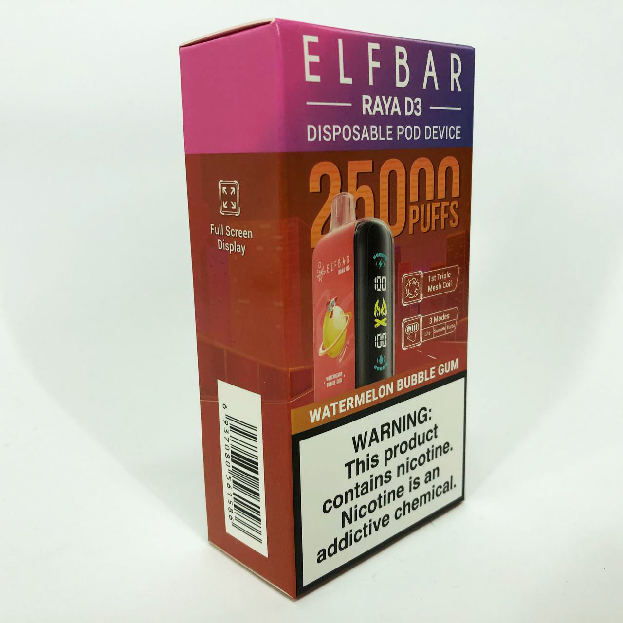 Elf Bar Raya D3 25000. Арбузная жвачка (Watermelon Bubble Gum)