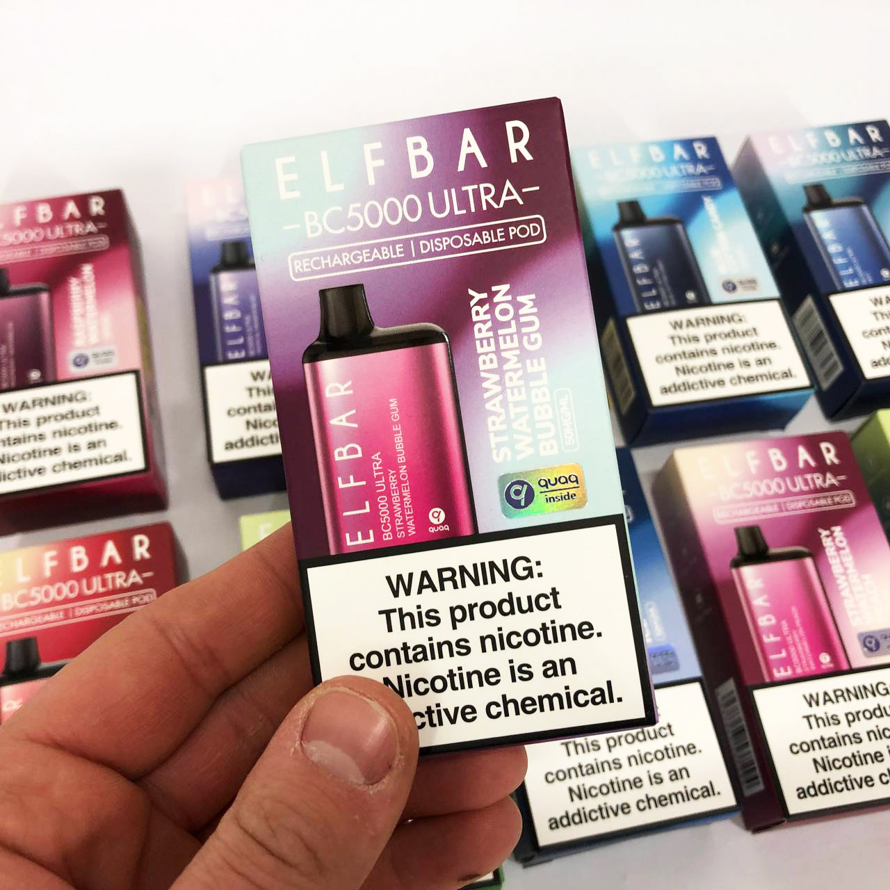 Elf Bar BC5000 Ultra. Клубнично-арбузная жвачка (Strawberry Watermelon Bubble Gum)