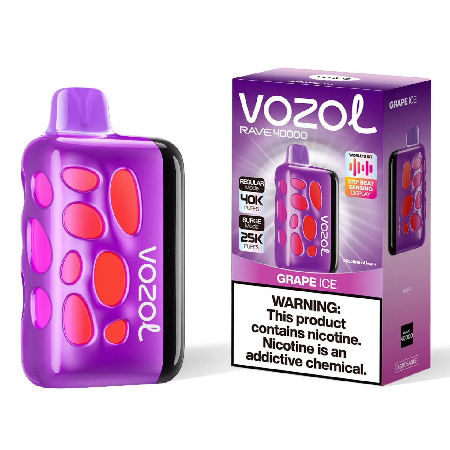 Vozol Rave 40000. (Grape Ice)