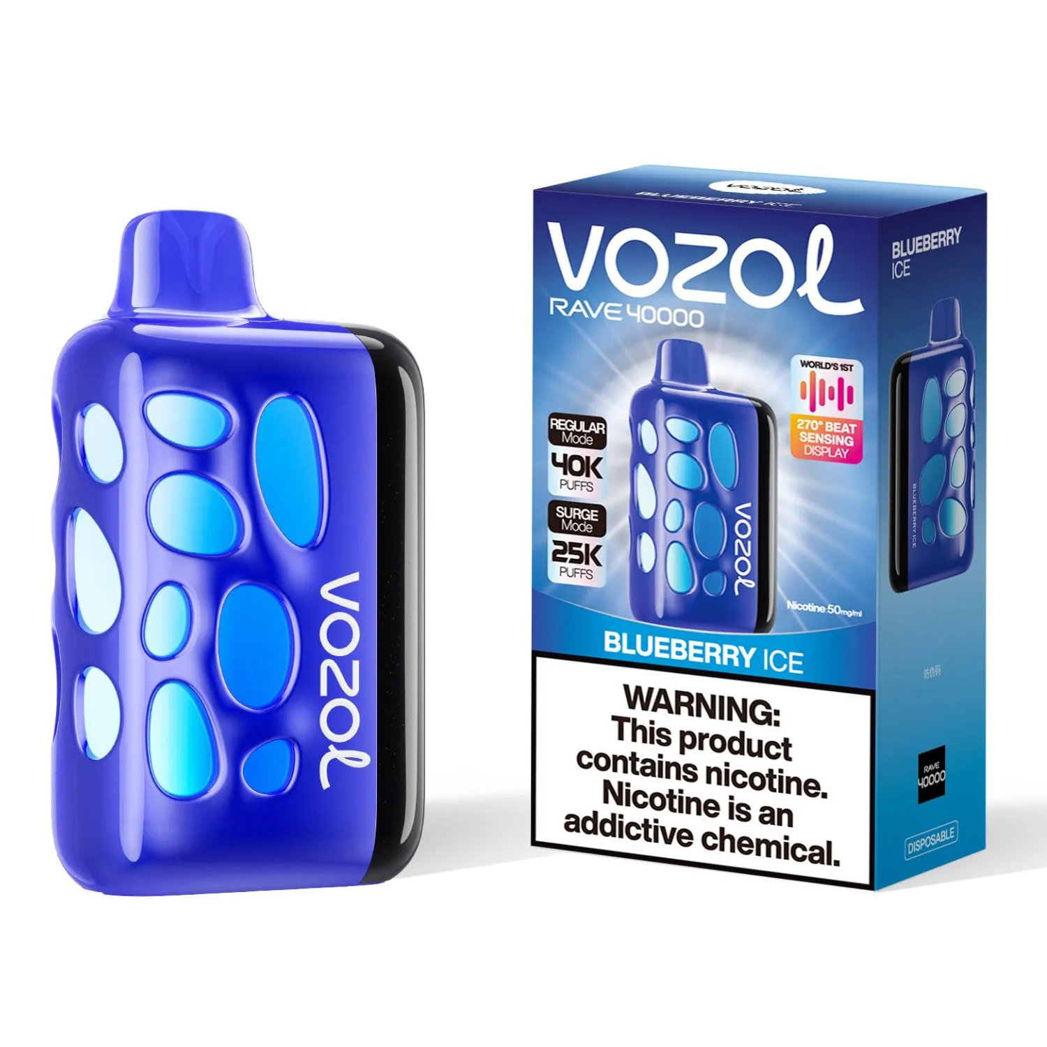 Vozol Rave 40000. (Blueberry Ice)