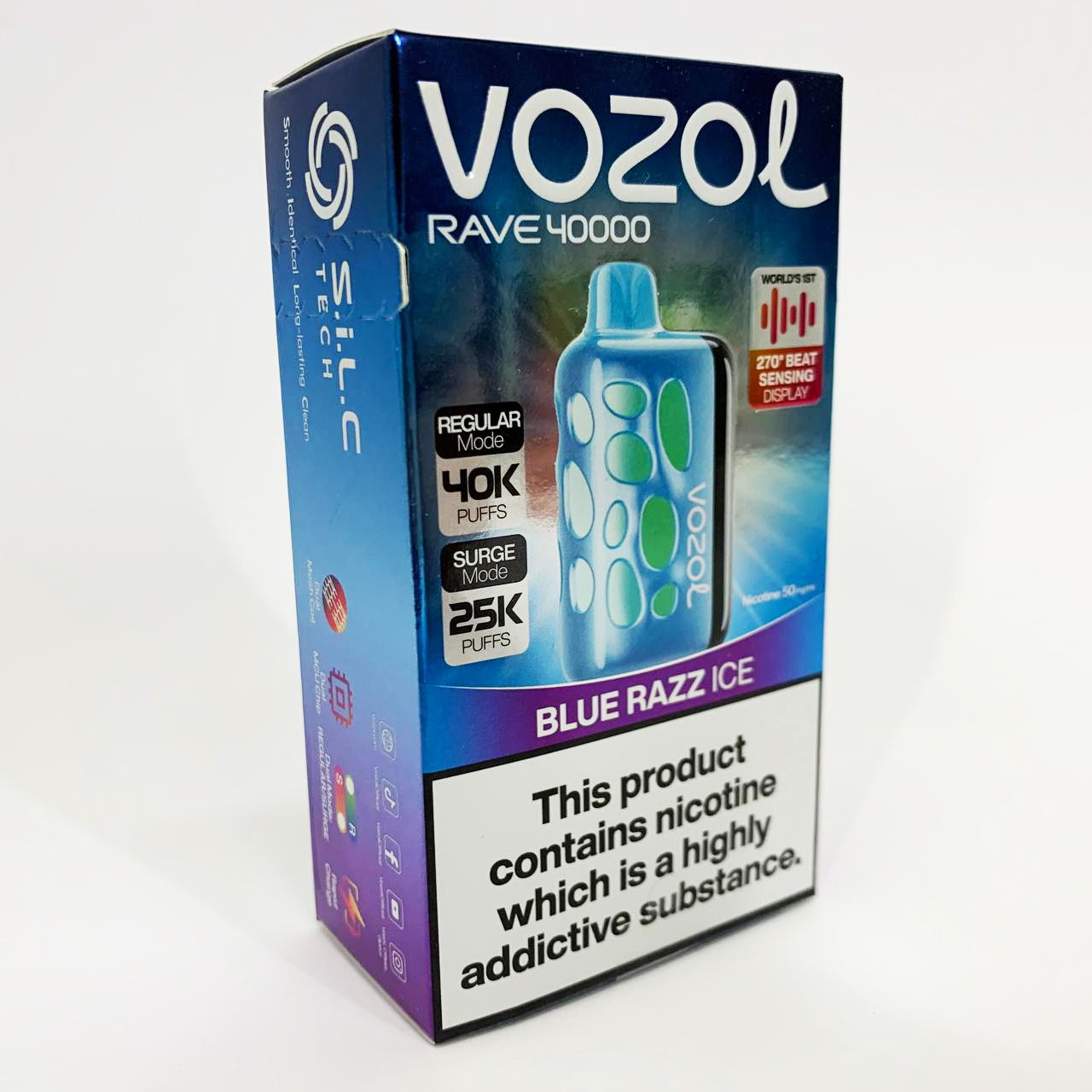 Vozol Rave 40000. Синяя Малина (Blue Razz Ice)