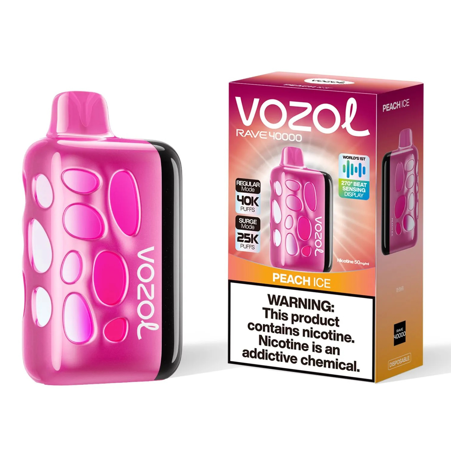 Vozol Rave 40000. (Peach Ice)