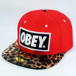 Кепка бейсболка OBEY Red Leopard bossy logo