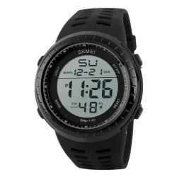 Часы наручные мужские SKMEI 1167BK BLACK, армейские часы противоударные. Цвет: черный