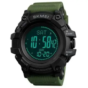 Часы наручные мужские SKMEI 1356AG ARMY GREEN, армейские часы противоударные. Цвет: зеленый