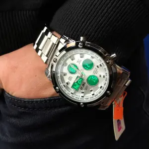 Часы наручные мужские SKMEI 1389SI SILVER, брендовые мужские часы. Цвет: серебряный