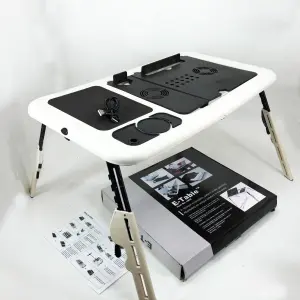 Складной столик для ноутбука LD-09 E-Table, столик с охлаждением 2 USB кулера, Стол подставка с вентиляцией