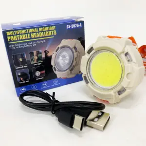 Фонарь налобный CY-2026-B-COB+2LED(red)+2LED(blue)