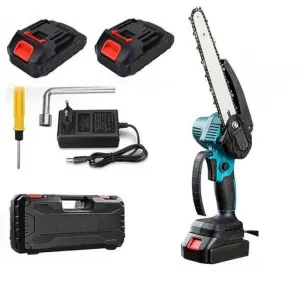 Аккумуляторная цепная мини пила KRAFFTEC 8 дюймов (20 см), с перезаряжаемой батареей бытовая для дома