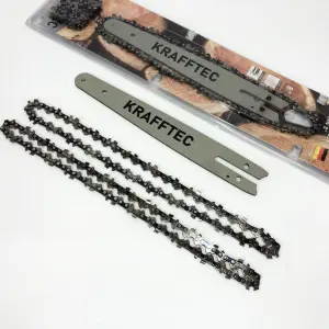 Комплект шина 45 см + 2 цепи 18 дюймов 72 звена для бензопилы, из прочной стали для долговечности и надежности