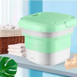 Складная стиральная машина MAXTOP silicon washing machine,  Портативная стиралка ведро. Цвет: зеленый