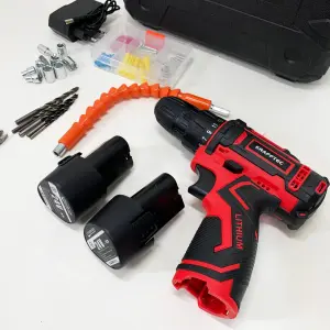 Аккумуляторный шуруповерт с насадками KRAFFTEC 24V