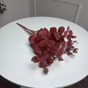 Букет евкаліпту штучний для декору 5шт/уп. Цвет: бордовый