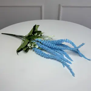 Ветка амаранта искусственная 5шт/уп. Цвет: голубой