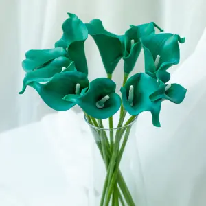 Калла на ножке искусственная В-21 см Упаковка 10 шт. Цвет: зеленый