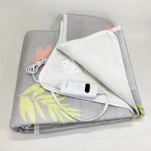 Электропростынь 150х120 см теплая электро простыня одеяло с подогревом серый