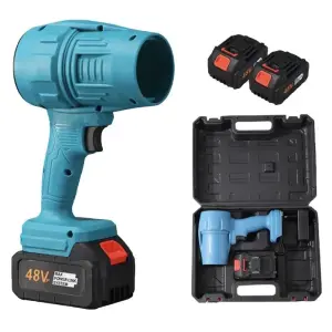 Аккумуляторная турбовоздуходувка 48В, 2×6Ач, бесщеточная, Jet Fan до 200 миль/ч, кейс, для листьев, снега и пыли