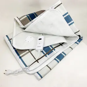 Электропростынь 150х120 см теплая электро простыня одеяло с подогревом клетка