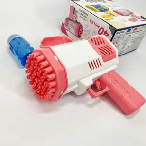 Детский пистолет мыльные пузыри Rocket Bubble Gun 15,8 см автоматический. Цвет: розовый