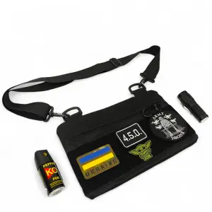 Молодежная тактическая сумка для патчей на плечо с 4 карманами black