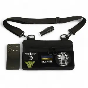 Молодежная тактическая сумка для патчей на плечо с 4 карманами black