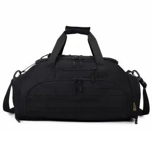 Тактическая дорожная сумка-рюкзак 2 в 1 — упрочненная, универсальная черная