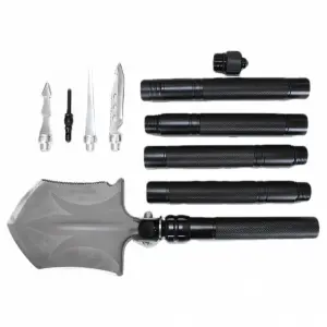 Многофункциональная туристическая сапёрная лопата Adimanti HK002 11-в-1 складная с чехлом