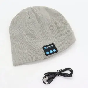 Портативная колонка ШАПКА с bluetooth наушниками SPS Hat BT True. Цвет: серый