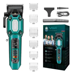 Аккумуляторная машинка для стрижки VGR V-600. Цвет: зеленый