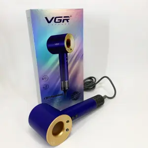 Фен профессиональный VGR V-445 BLUE, 3 уровня обдува, 4 уровня температуры, 1600 Вт