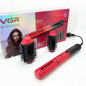 Электрическая фен-щетка VGR V-489 стайлер для укладки волос 1300 Вт. Цвет: красный