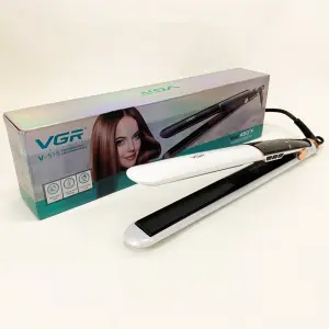 Утюжок для волос VGR V-515 WHITE с ЖК-дисплеем керамический стайлер для выравнивания волос и завивки